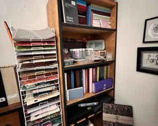 Assortment of Scrap Book Paper, Paper Organizer/Shelf