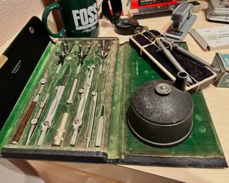 Eugene Dietzgen Co. Drafting Set, Cast Iron Pencil Sharpener