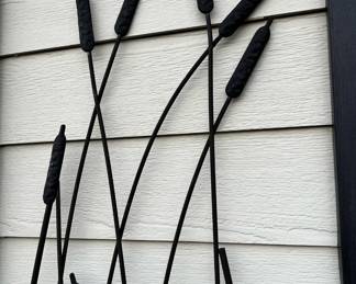 Outdoor Cattail Metal Decor 
