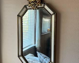 Mid Century Ornate Gold Toned Wall Mirror