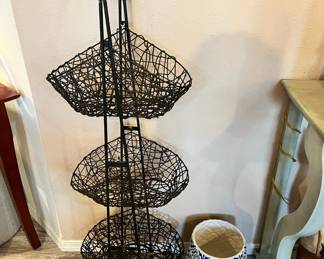Three Tier Black Wire Basket
