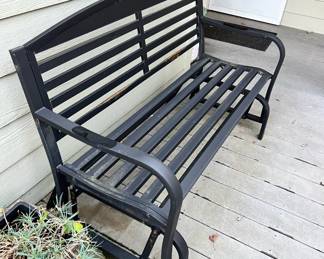 Black Steel Park Bench Glider