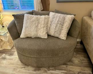 Gray Upholstered Oversized Accent Chair
