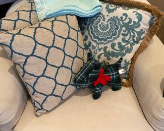 White Upholstered Barrel Chair