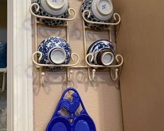 Cast Iron Blue Rooster Double Spoon Rest