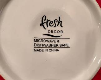 Set of 6 Fresh Decor - Red Poppy Dinner Plates 