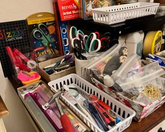 Assortment of Scissors, Rulers, Hole Punches