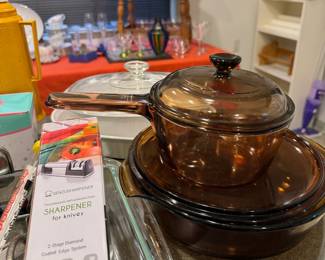 Pyrex Amber Glass Sauce Pan, Amber Glass Casserole Dish