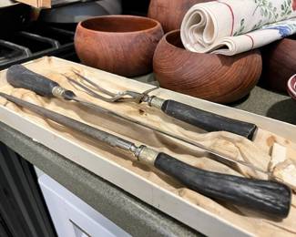 Faux Antler Meat Carving Set