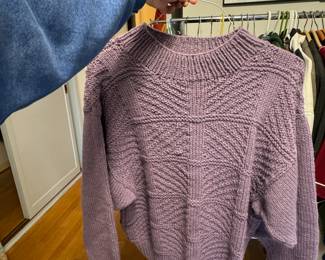 Purple Cable Knit Sweater