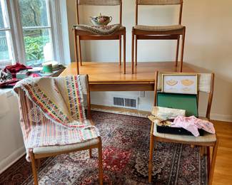 Mid Century Modern Danish Dining Table and 4 Chairs