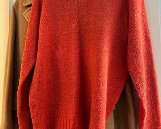 Red Knitted Sweater with Snowflake Design