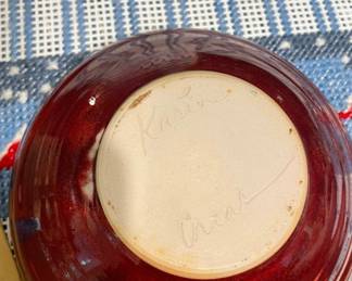 Red Orcas Island Pottery Bowl by Karin