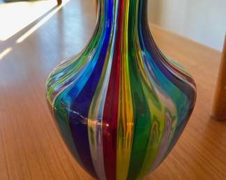 Blown Glass Rainbow Vase