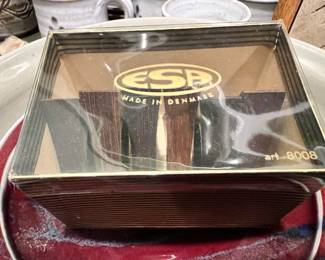 Set of 6 ESB Triangle Teak Napkin Rings - Made in Denmark