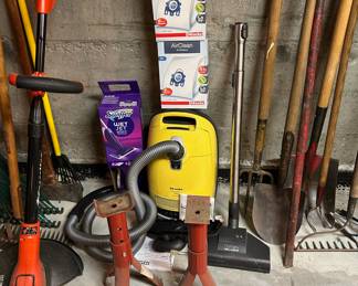 Miele Complete C3 Calima Canister Vacuum, Assortment of Garden Rakes and Shovels