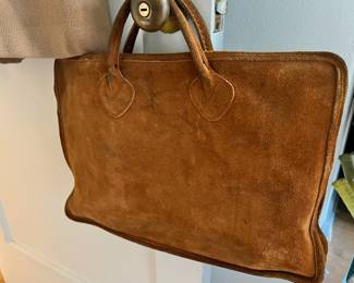 ILGWU Suede Leather Light Brown Purse
