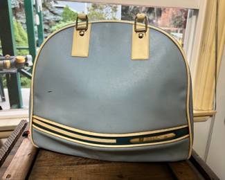 Brunswick Baby Blue Leather Bowling Bag