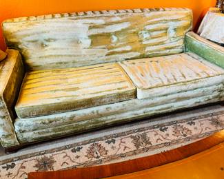 $200
Green chartreuse velvet sofa 77Lx33Dx30W