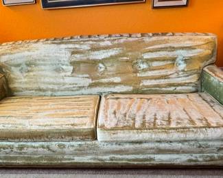 $200
Green chartreuse velvet sofa 77Lx33Dx30W