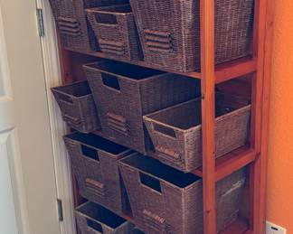 $120
Folding shelve 27W 60H 12D with 13 baskets