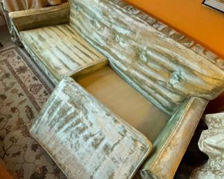$200
Green chartreuse velvet sofa 77Lx33Dx30W