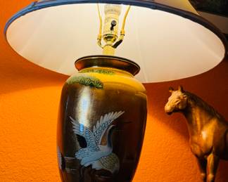 $60
One of two porcelain painted oriental 36H