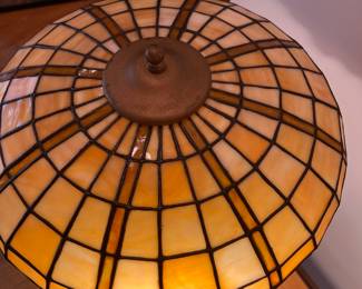 Top of stained-glass window butterscotch tones