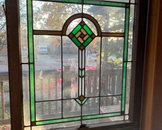 One of dozens of stained-glass windows ready to be rehomed. 