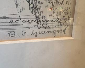 Water Tower etching B .C. Greengard