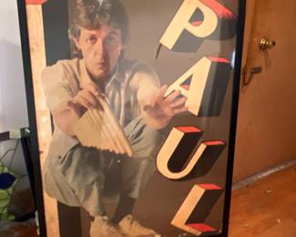 Paul McCartney 3/8" poster from a bar closed 30 years ago