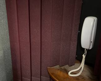 phone booth turned into a sound proof recording studio