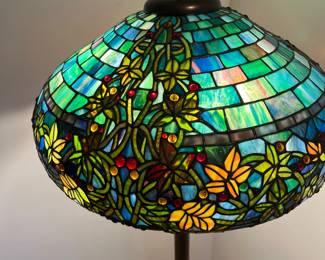 Turquoise tone shade on floor lamp