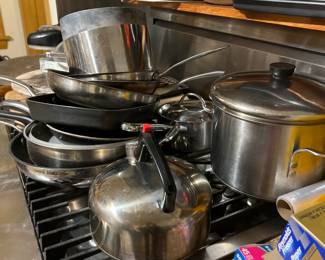 Large selection of pots and pans