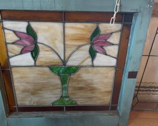 Leaded glass floral window one of dozens
