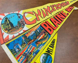 Collectable Felt Pennants - China Town San Francisco, Blain Washington, Mt. Rainer