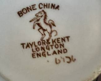 Taylor and Kent Longton Flowers & Gold Trim China Cup and Saucer