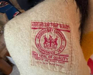 Hudson Bay Company Multi-Color Striped Wool Blanket