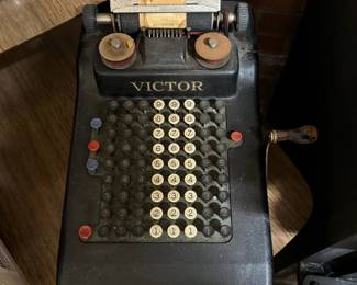 Circa 1930's Victor Hand Crank Adding Machine 