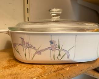2 Corning Ware Shadow Iris Pattern Casserole Dishes