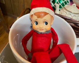 Retro Felt Christmas Elf Knee Hugge/ Shelf Sitter 