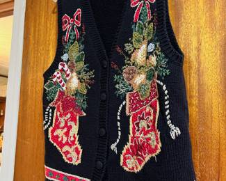 1990's Tiara Petites Christmas Vest - Size M