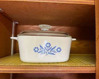 3 Corning Ware Casserole Dishes - Blue Cornflower Pattern