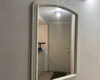 Arch Rectangle White Framed Wall Mirror