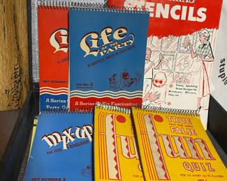Assortment of 1950's Party Games Tablets,1950's Frosti-White Christmas Stencils