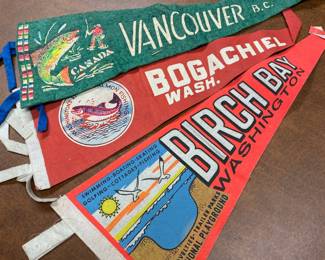 Collectable Felt Pennants - Vancouver Canada, Bogachiel Washington, Birch Bay Washington 