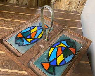 Ernest Sohn Mid Century Fish Themed Serving Tray
