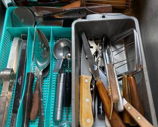 Assortment of Steak Knives & Utensils