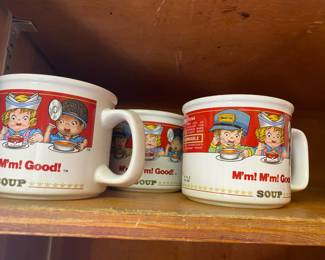 Set of Three 1993 Campbells Soup Mugs - Condutor, Nurse, Doctor Design