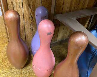 Set of 4 Multicolored Bowling Pins